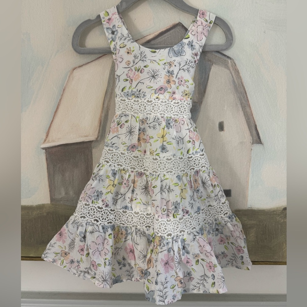 TOMMY BAHAMA Kids Baby Girl Floral Tiered Lace Dress NWT Size 18M